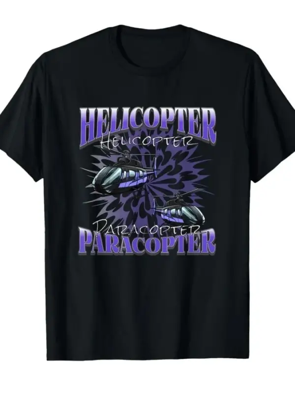 Helikopter Paracopter T-shirt Erkekler Kadınlar Için % 100% Pamuk T Shirt Kısa Kollu Üstler 0