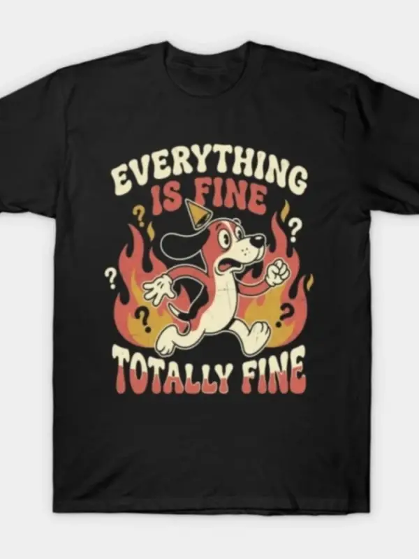 her şey yolunda Vintage T-shirt Erkekler Kadınlar için %100 Pamuklu Tişörtler Kısa Kollu Üstl