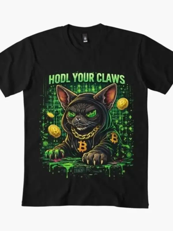 HODL Your Claws Erkek Kadın Tişörtü %100 Pamuklu Tişörtler Kısa Kollu Üstler 0102-3
