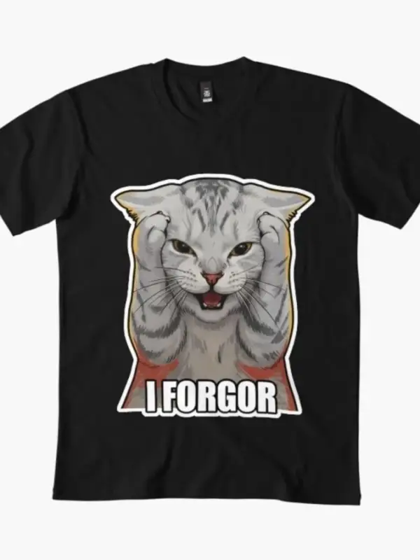 I Forgor Meme T-shirt Erkekler Kadınlar için %100 Pamuklu Tişörtler Kısa Kollu Üstler 1215-2