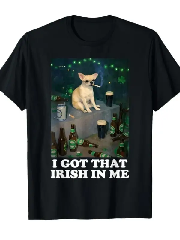 İrlandalı Köpeğim Var Komik 2026 St Patricks Günü Erkek Kadın Tişörtü %100 Pamuklu Tişörtler