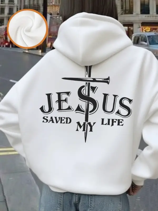 İsa hayatımı kurtardı baskı kapüşonlu üstler kadın sonbahar polar sıcak tişörtü temel cepli k