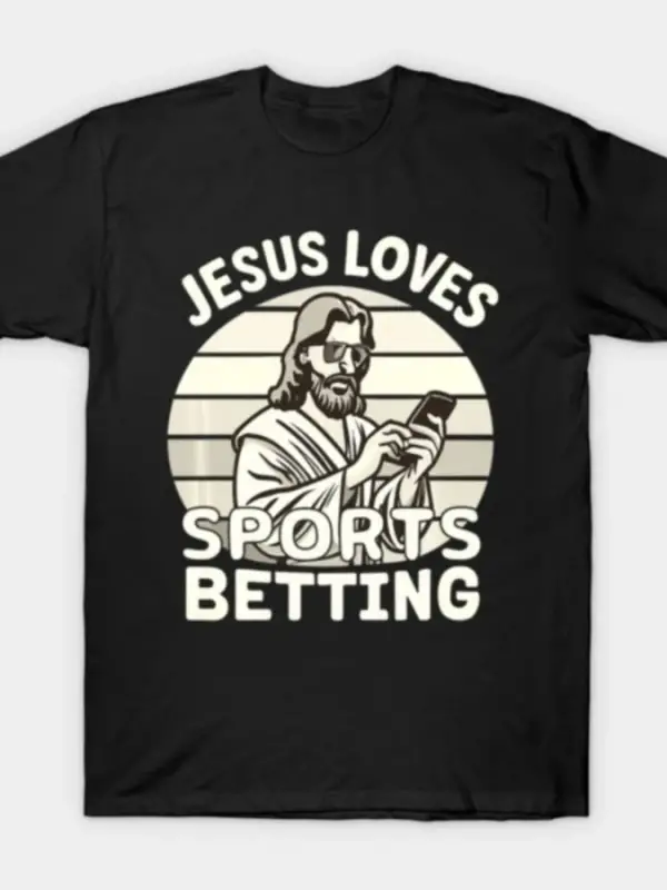 İsa spor bahislerini seviyor Parlay komik Meme tişört erkekler kadınlar için % 100% pamuklu t