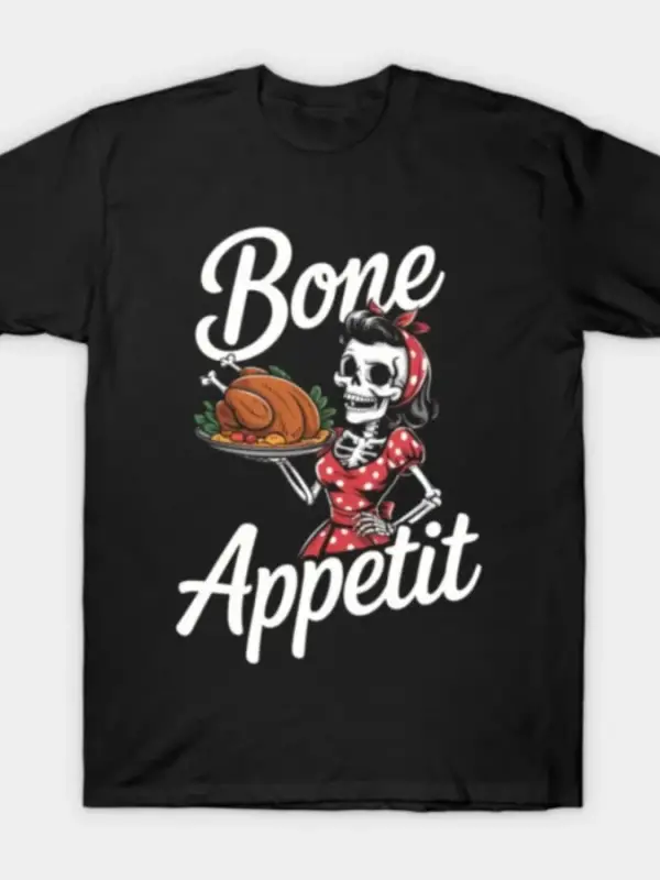 İskelet Şef Yemek Pişirme Meme T-shirt Erkekler Kadınlar Için % 100% Pamuk T Shirt Kısa Kollu