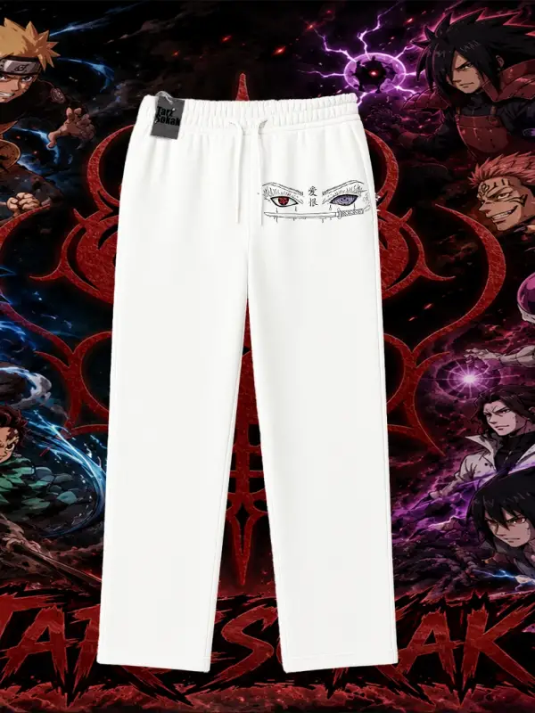 Itachi Uchiha Naruto Anime Karakteri Unisex Baggy Eşofman Altı Beyaz