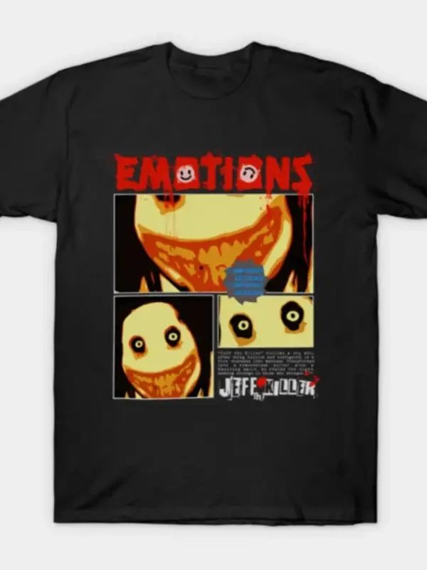 Jeff The Killer Creepypasta Erkek Kadın Tişörtü %100 Pamuklu Tişörtler Kısa Kollu Üstler J105