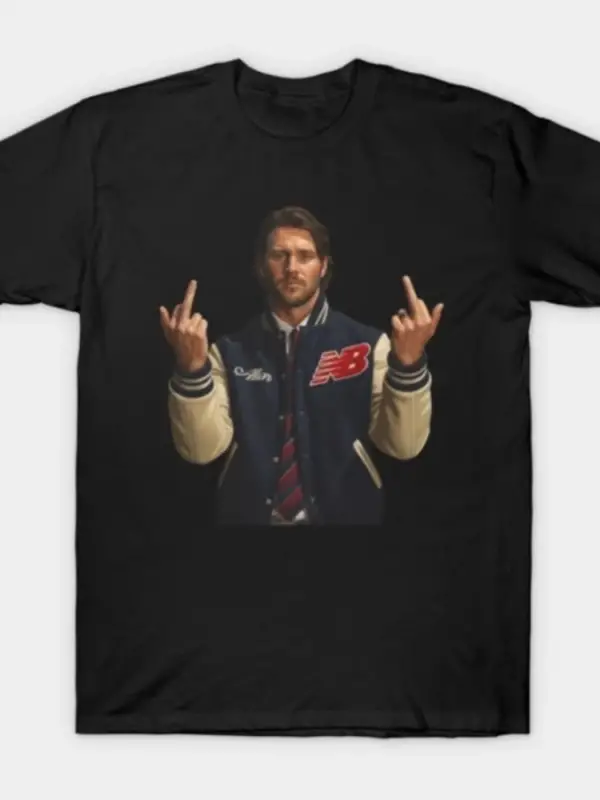 JOSH ALLEN BOYAMA ORTA PARMAK VINTAGE T-shirt Erkekler Kadınlar Için % 100% Pamuk T Shirt Kıs
