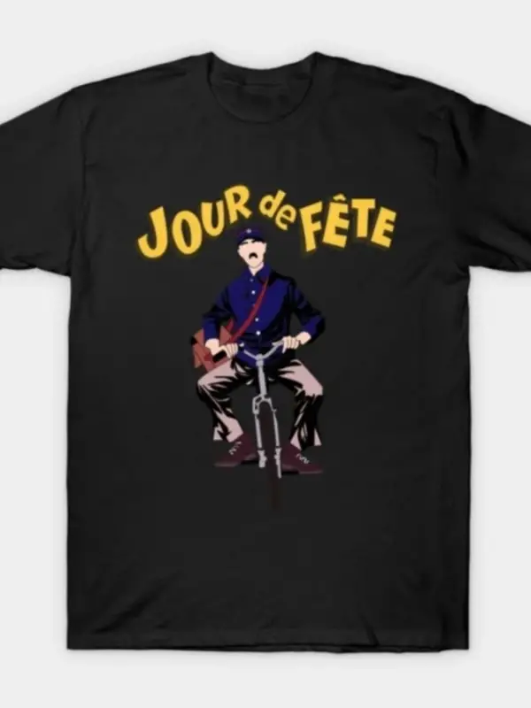 JOUR DE FETE JACQUES TATI (Büyük Gün Jour de fête) Meme T-shirt Erkekler Kadınlar için % 100%