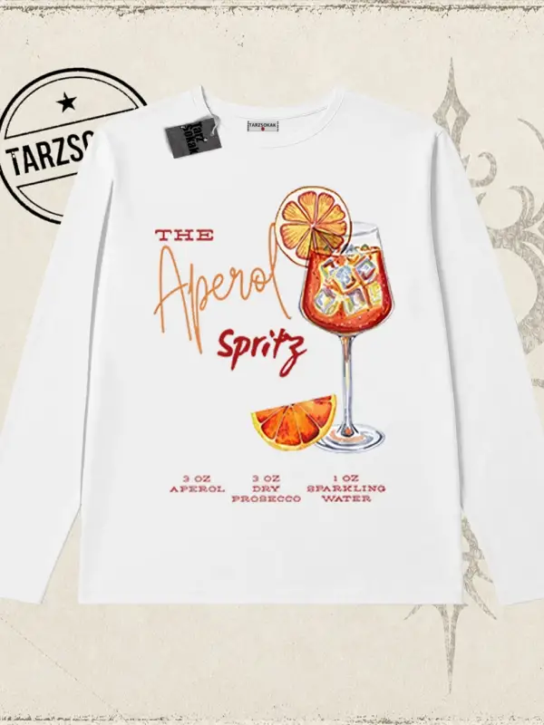 Kadın Aperol Spiritz Biskilet Yaka  Long Sleeve Beyaz