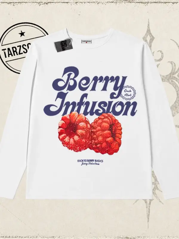 Kadın Berry Infusion Biskilet Yaka  Long Sleeve Beyaz