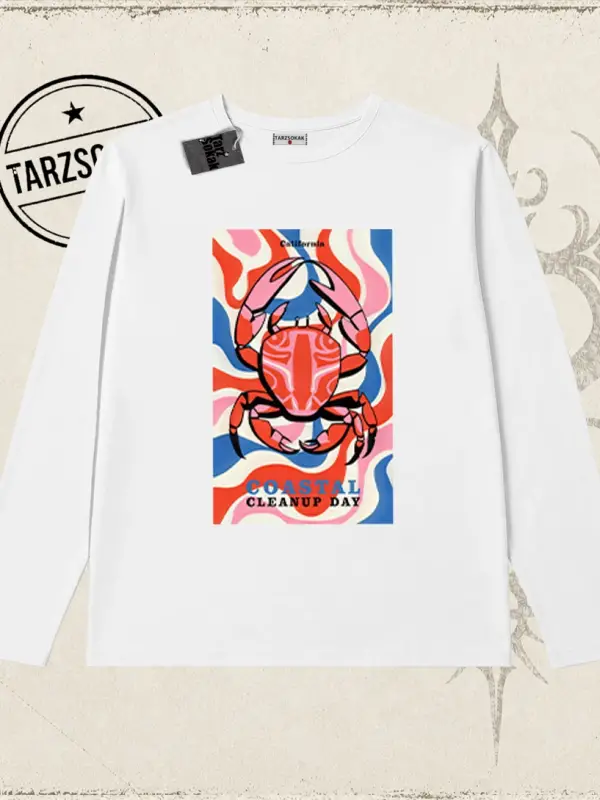Kadın California Lobster Biskilet Yaka  Long Sleeve Beyaz
