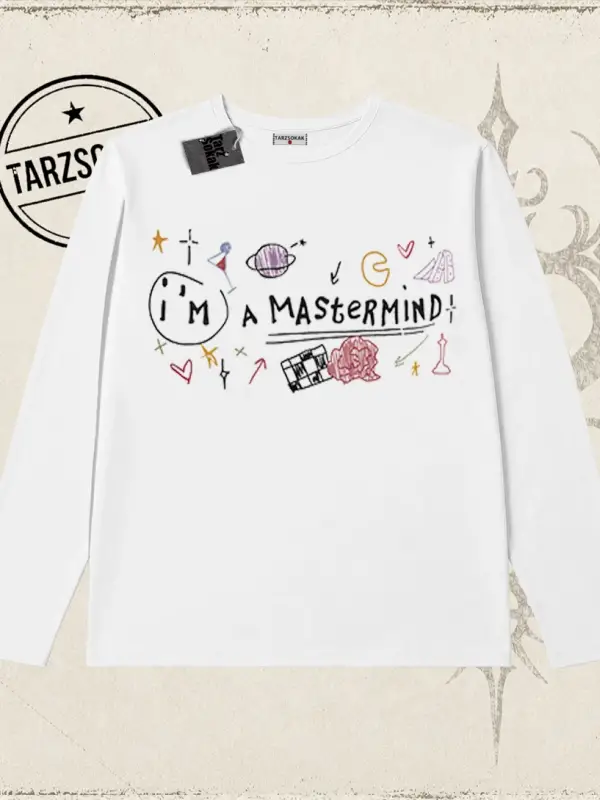 Kadın Im a Mastermind Biskilet Yaka  Long Sleeve Beyaz