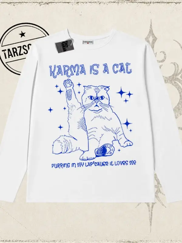 Kadın Karma is a Cat Biskilet Yaka  Long Sleeve Beyaz