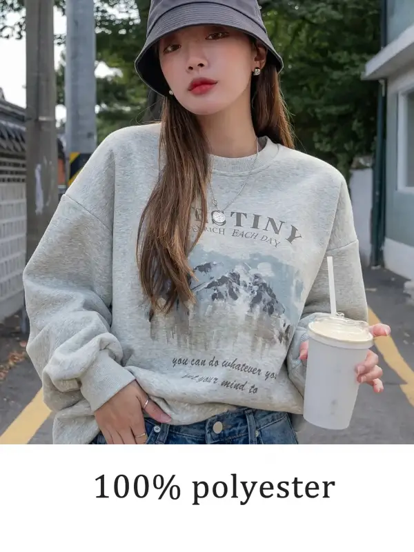 Kadın kazak kader zenginleştirmek her gün mektup baskılı kapüşonlu svetşört kore Casual Stree