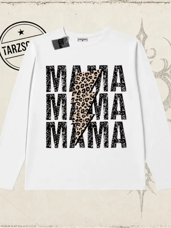 Kadın MamaMama Biskilet Yaka  Long Sleeve Beyaz
