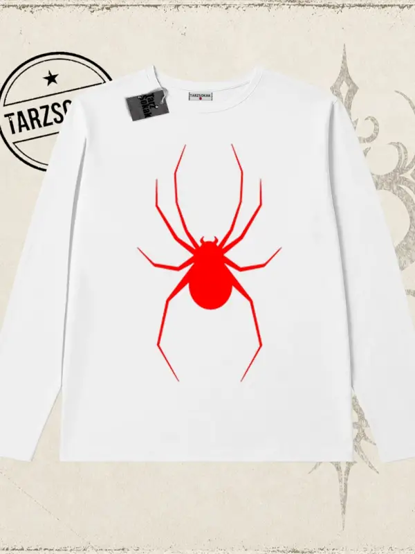 Kadın Red Spider Biskilet Yaka  Long Sleeve Beyaz