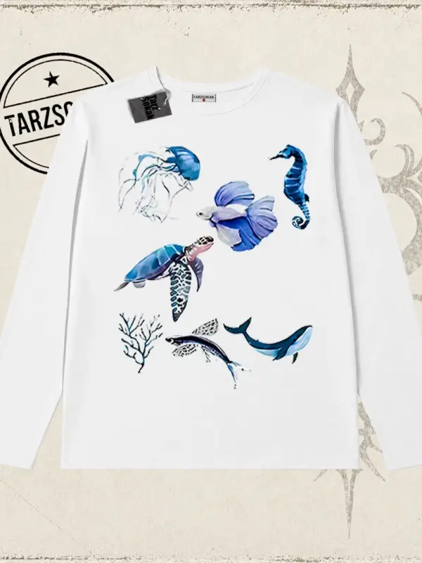 Kadın Sea Elements Biskilet Yaka  Long Sleeve Beyaz
