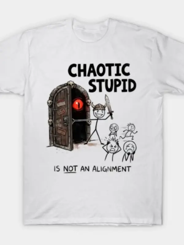 Kaotik Aptal Olmadan Olması Gereken Şey Bir Arada Olma Değildir Kırmızı Gözlü Grafik Tişört E