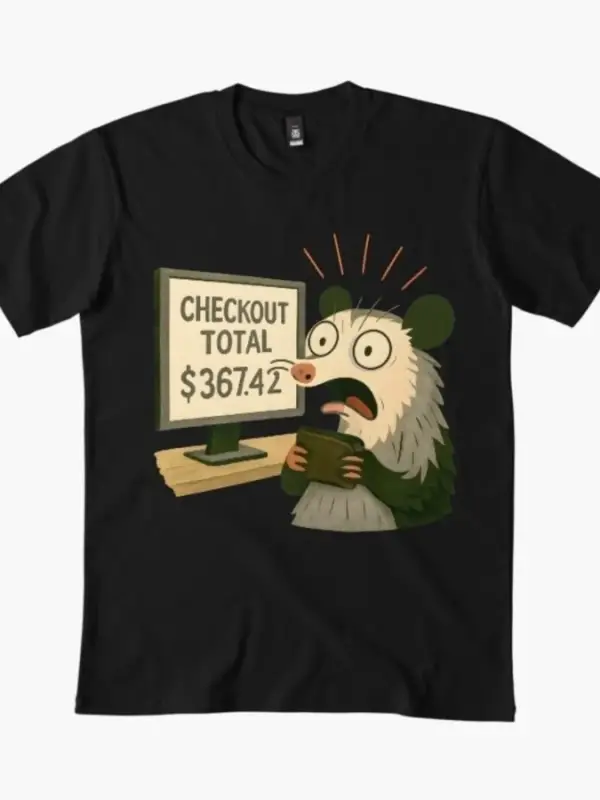 Kasırga Sıçanı Ödeme Noktasında Şoklandı – Erkekler ve Kadınlar İçin Komik Cüzdan Karikatür T