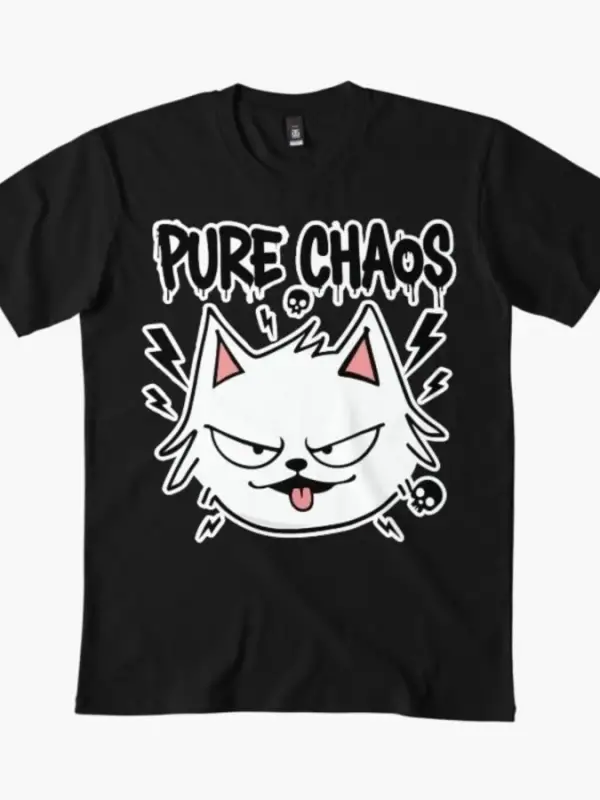 Kedi saf kaos tişört erkekler kadınlar için % 100% pamuklu tişörtler kısa kollu üstler 1217-3
