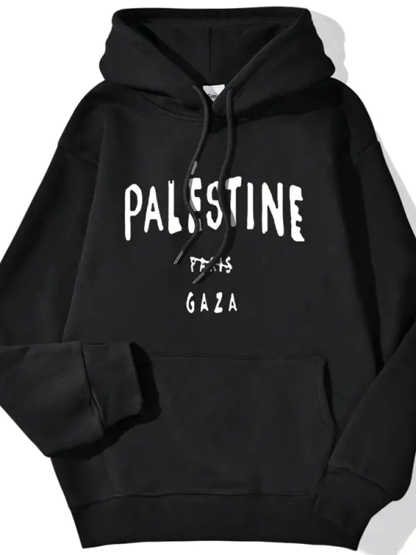 Kış Kadın Kapüşonlular Gazze Mektup Baskılı Kazaklar Nefes Gevşek Sıcak Cep Tişörtü Moda Raha