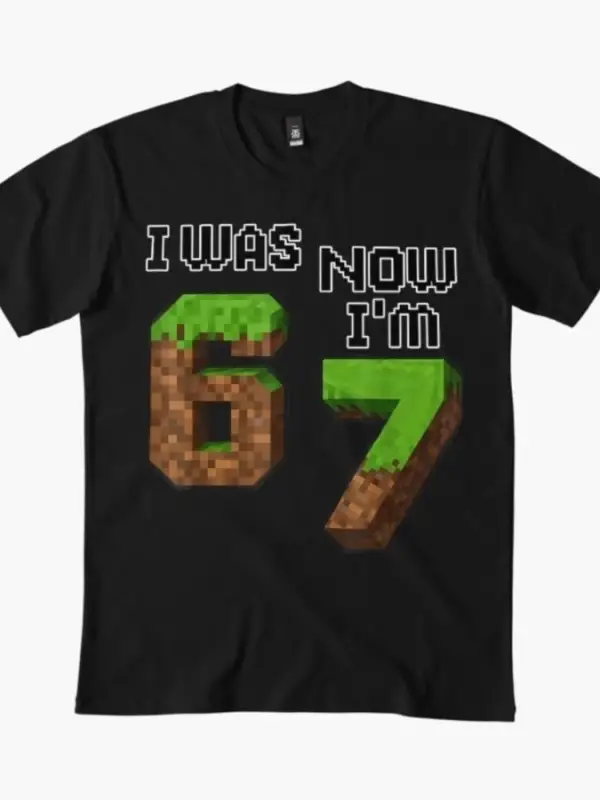 Komik Altı Yedi Ben 6daydım Şimdi 7imiziz Oyun Piksel 7. Doğum Günü Tişörtü Erkekler Kadınl