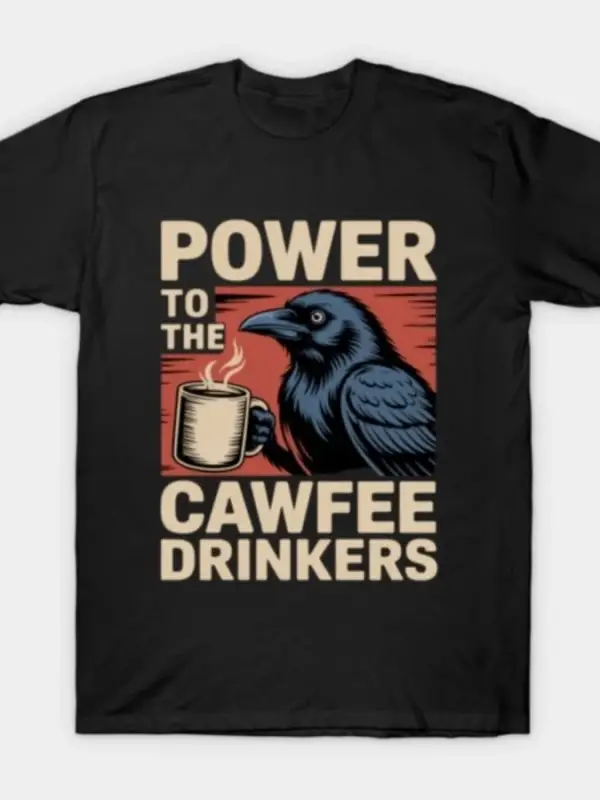 Komik Güç Kahve İçenler İçin T-shirt Erkekler Kadınlar Için % 100% Pamuk T Shirt Kısa Kollu Ü