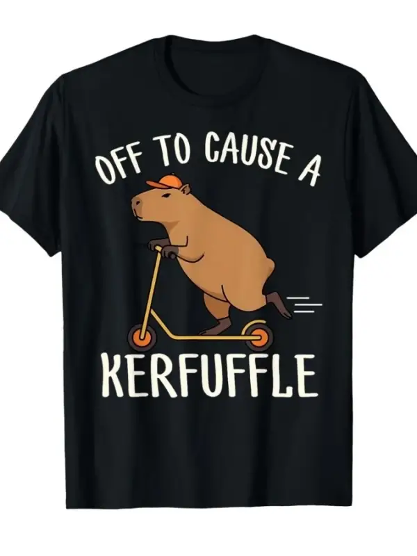 Komik Kapibara Bir Karışıklık Yaratacak Gibi Görünüyor Weirdcore Meme T-shirt Erkekler Kadınl