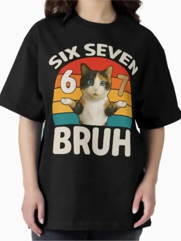 Komik Kedi Meme Altı Yedi Bruh T-shirt Erkekler Kadınlar Için % 100% Pamuk T Shirt Kısa Kollu