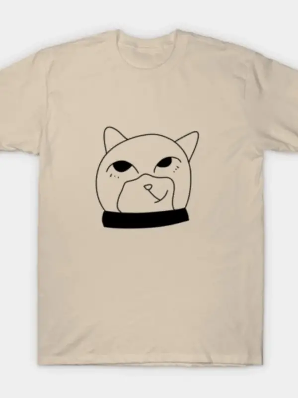 Komik Kedi Siyah & Beyaz İllüstrasyon T-shirt Erkekler Kadınlar Için % 100% Pamuk T Shirt Kıs