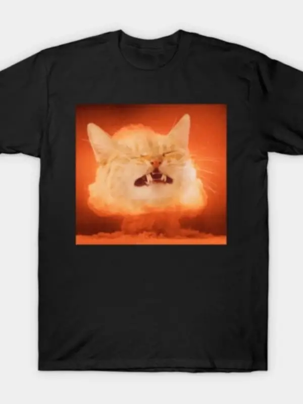 Komik Miyav, Mantar Kedi Meme T-shirt Erkekler Kadınlar Için % 100% Pamuk T Shirt Kısa Kollu