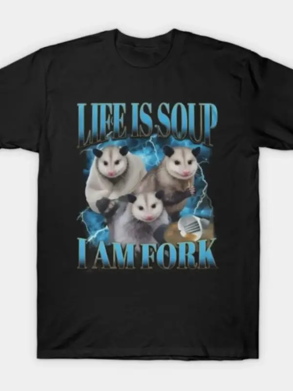 Komik Opossum Meme T-shirt Erkekler Kadınlar Için % 100% Pamuk T Shirt Kısa Kollu Üstler 1229