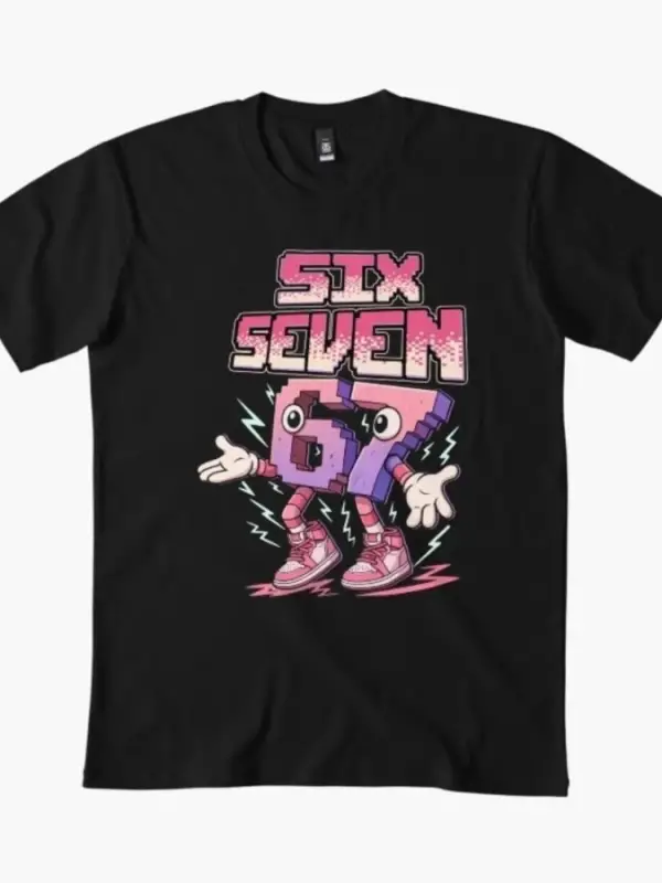 Komik Pembe Brainrot Meme İtalyan Altı Yedi T-shirt Erkekler Kadınlar Için % 100% Pamuk T Shi