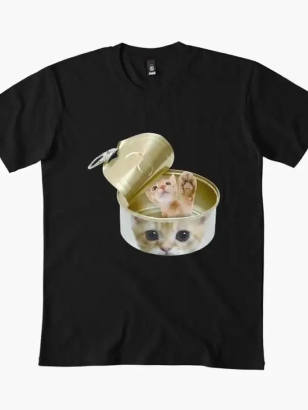 Konserve Sevimlilik Tişörtü Erkekler Kadınlar İçin %100 Pamuklu Tişörtler Kısa Kollu Üstler 1