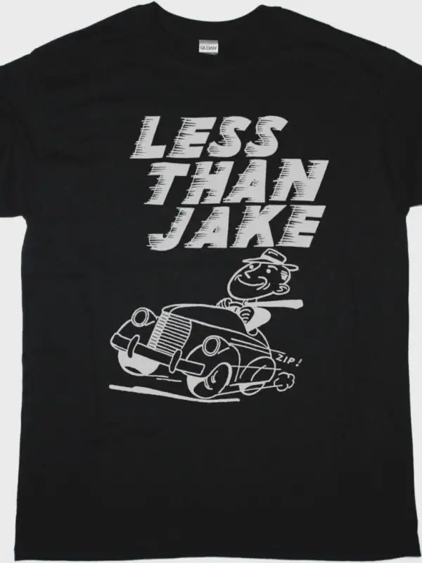 LESS THAN JAKE DRIVING CAR NEW BLACK T SHIRT
