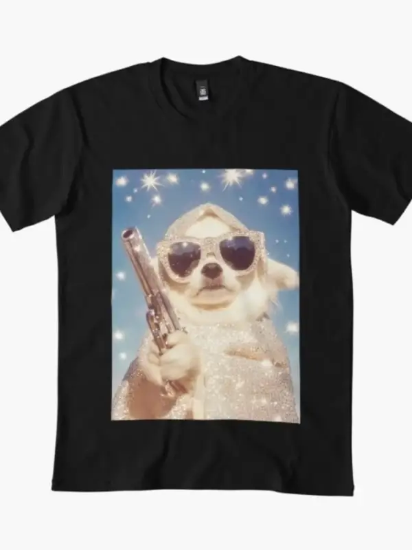Lüks Chihuahua T-shirt Erkekler Kadınlar Için % 100% Pamuklu Tişörtler Kısa Kollu Üstler 0107
