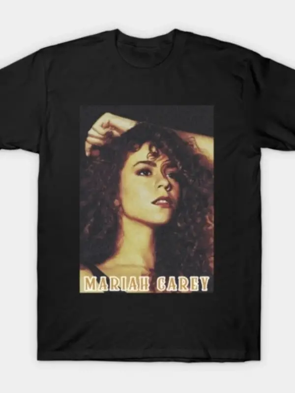 Mariah Carey vintage tişört Erkekler Kadınlar için % 100% Pamuklu Tişörtler Kısa Kollu Üstler