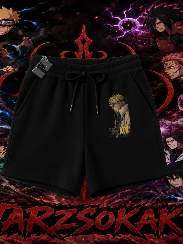 Minato Namikaze Naruto Anime Karakteri Unisex Şort Beyaz