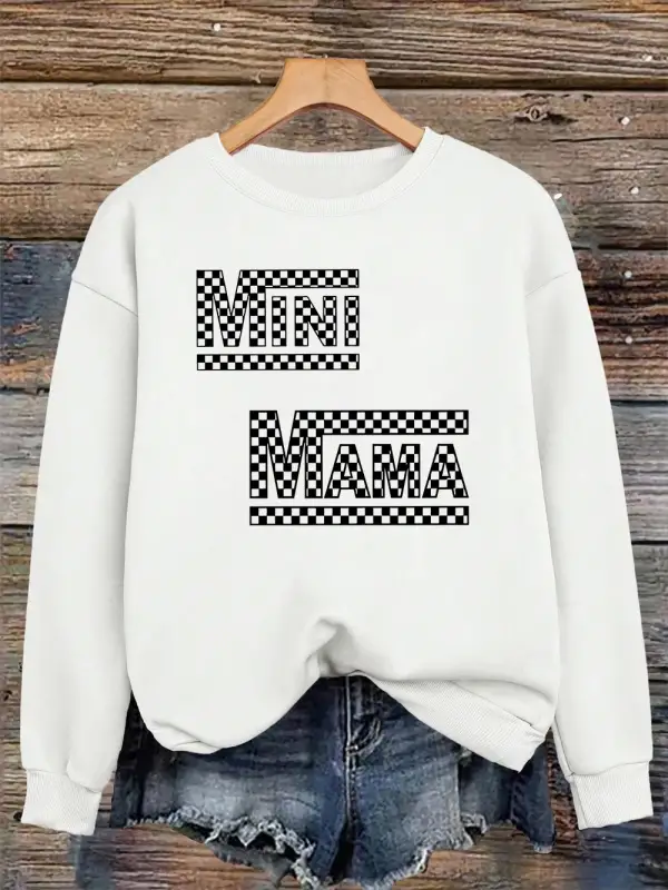 Mini Mamaprinting Tişörtü Bayan Sonbahar Kış Rahat Kapüşonlular Polar Sıcak Bisiklet Yaka Kaz