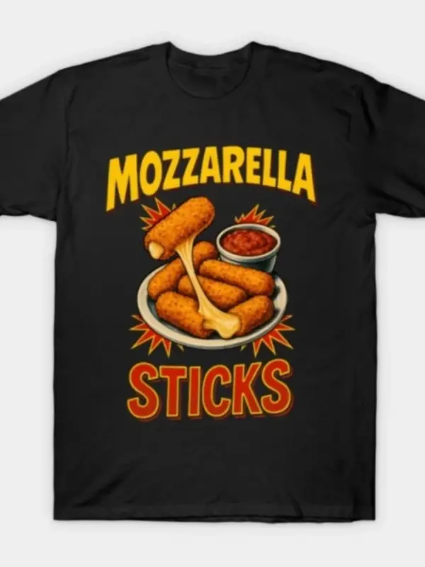 Mozzarella Peyniri Çubukları Komik Mozzarella Çubukları Meme T-shirt Erkekler Kadınlar Için %