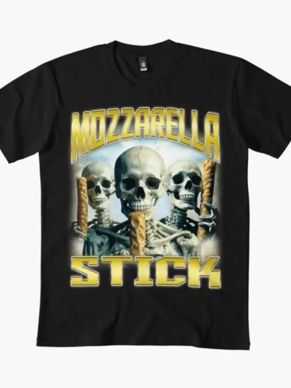 Mozzarella Stick Skeleton memler Erkekler Kadınlar Için T-shirt % 100% Pamuk T Shirt Kısa Kol