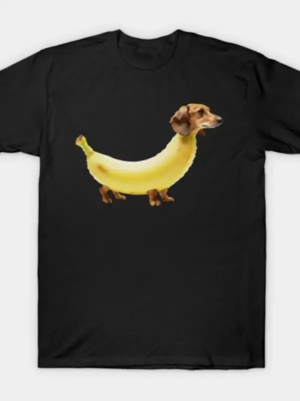Muz Doggo Dachshund Muz T-shirt Erkekler Kadınlar Için % 100% Pamuk T Shirt Kısa Kollu Üstler