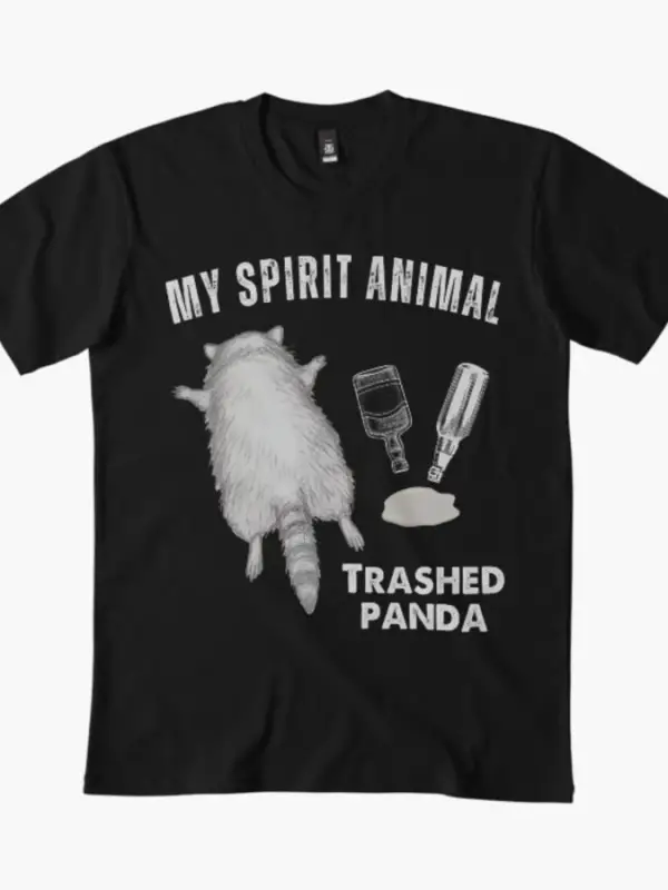 My Spirit Animal Trashed Panda T-shirt Erkekler Kadınlar için % 100% Pamuklu Tişörtler Kısa K