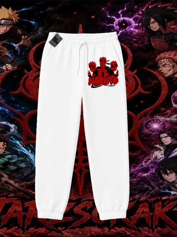 Naruto Uzumaki Premium Anime Unisex Jogger Eşofman Altı Beyaz