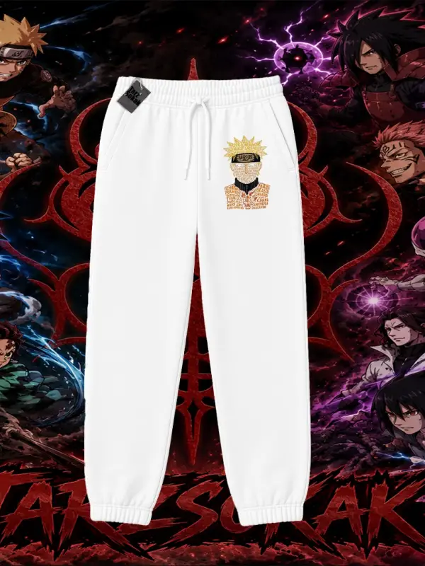 Naruto Uzumaki Premium Anime Unisex Jogger Eşofman Altı Beyaz