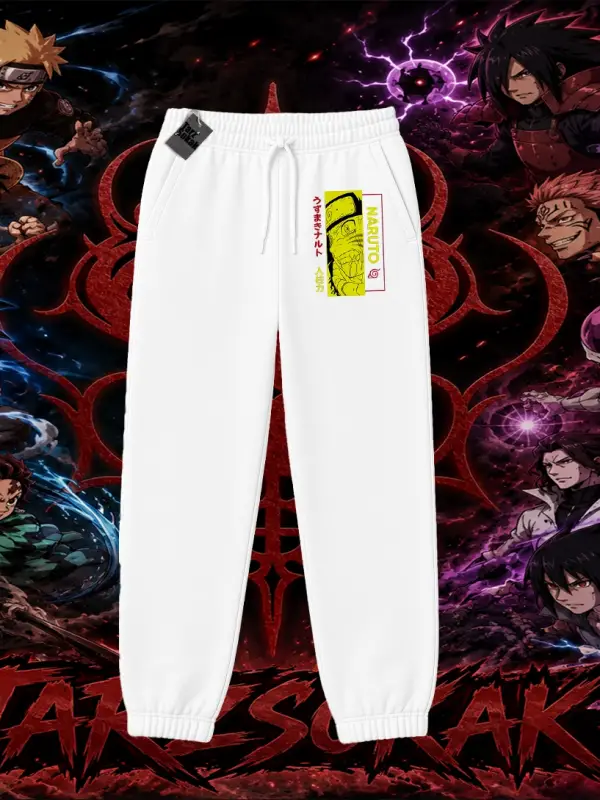 Naruto Uzumaki Premium Anime Unisex Jogger Eşofman Altı Beyaz