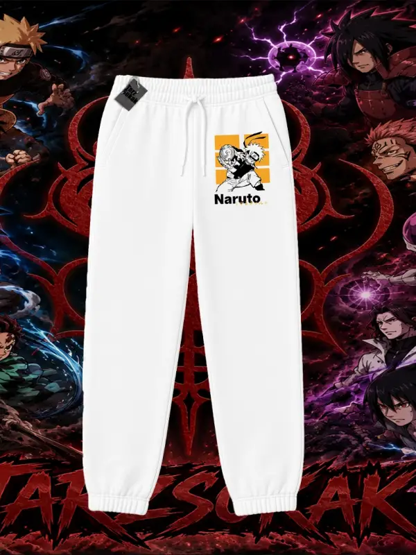 Naruto Uzumaki Premium Anime Unisex Jogger Eşofman Altı Beyaz
