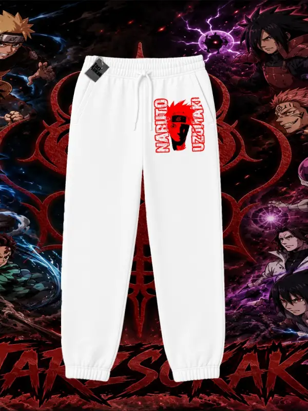 Naruto Uzumaki Premium Anime Unisex Jogger Eşofman Altı Beyaz