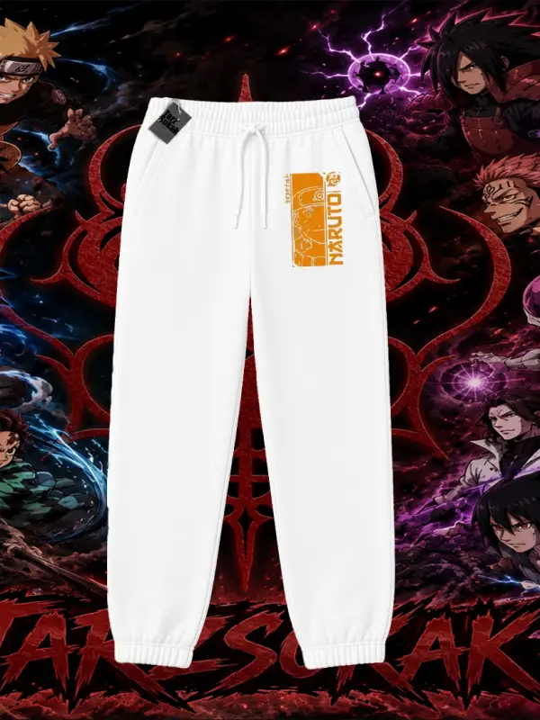 Naruto Uzumaki Premium Anime Unisex Jogger Eşofman Altı Beyaz