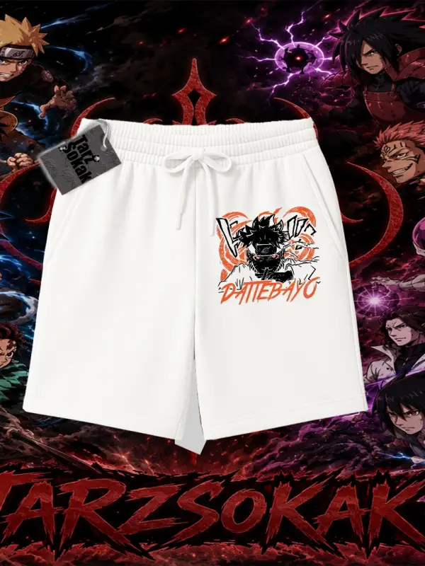 Naruto Uzumaki Premium Anime Unisex Şort Beyaz